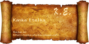 Kanka Etelka névjegykártya